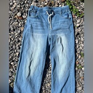 Blue and white casual cotton stretchy jeans/sweatpants size xl